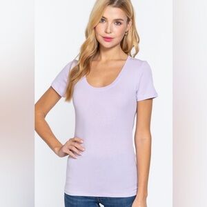 2/$5 Sale - Lavender Short Sleeve Spandex Tee